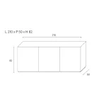 Aparador com 3 portas e 3 prateleiras internas, decoração em alumínio fundido - Scorpion Viadurini