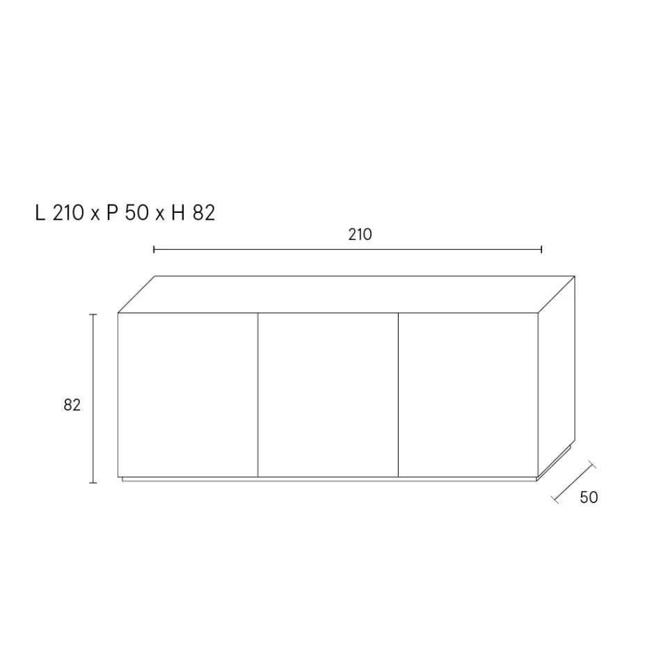Aparador com 3 portas e 3 prateleiras internas, decoração em alumínio fundido - Scorpion Viadurini