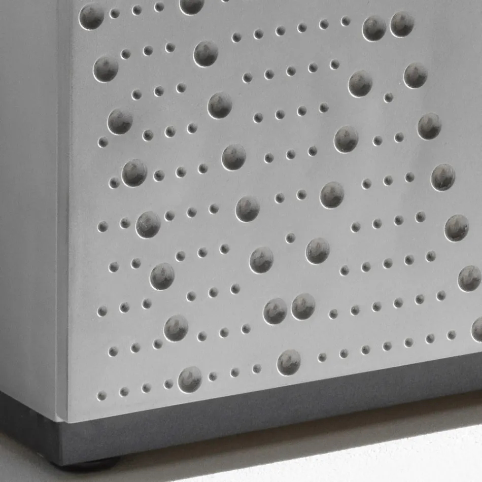 Aparador com 3 portas e 3 prateleiras internas, decoração em alumínio fundido - Scorpion Viadurini