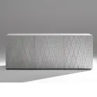 Aparador com 3 portas e 3 prateleiras internas, decoração em alumínio fundido - Scorpion Viadurini