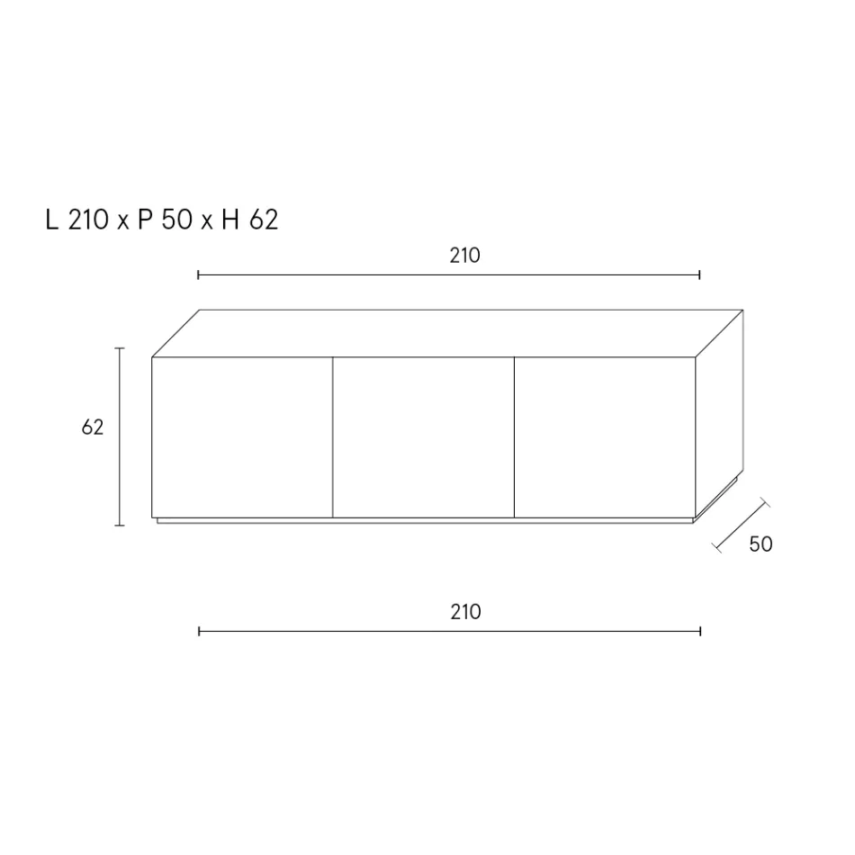 Aparador com 3 portas e 3 prateleiras internas, decoração em alumínio fundido - Scorpion Viadurini