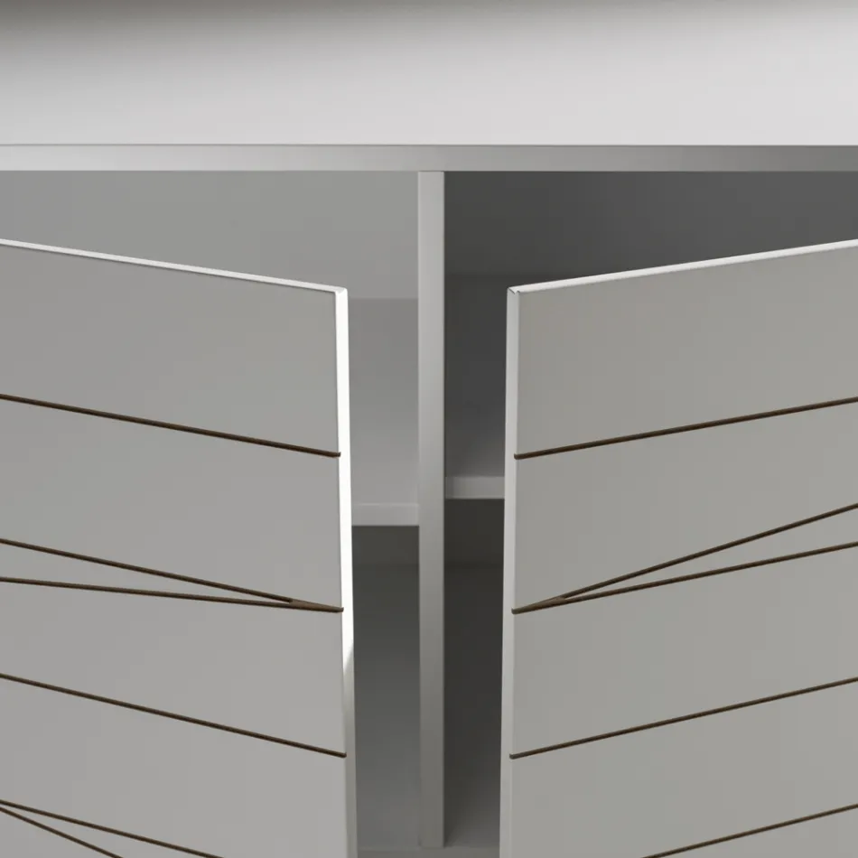 Aparador com 3 portas em aglomerado de madeira pintada - Ariete Viadurini