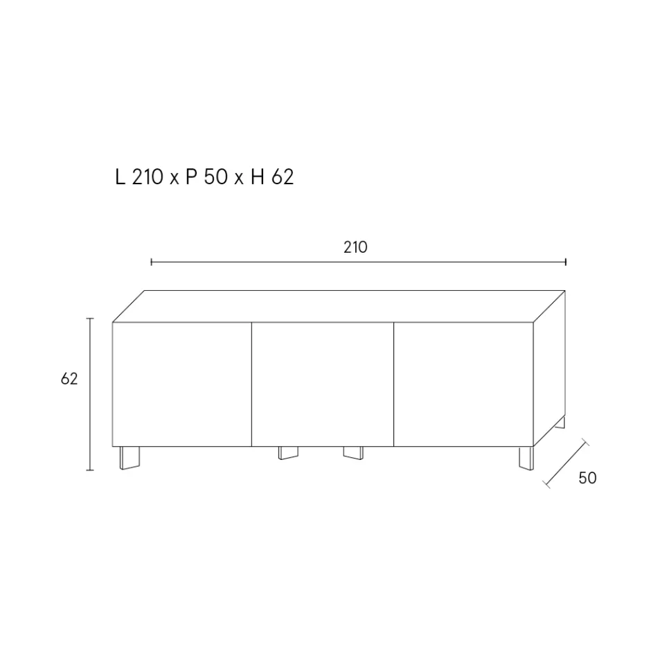 Aparador com 3 portas em aglomerado de madeira pintada - Ariete Viadurini
