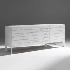 Aparador com 3 portas em aglomerado de madeira pintada - Ariete Viadurini