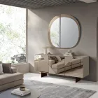 Aparador com 3 portas em MDF laqueado revestidas em vidro espelhado - Diletta Viadurini