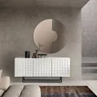 Aparador com 3 portas em MDF revestido em PVC lacado, fabricado na Itália - Dorotea Viadurini