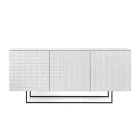 Aparador com 3 portas em MDF revestido em PVC lacado, fabricado na Itália - Dorotea Viadurini