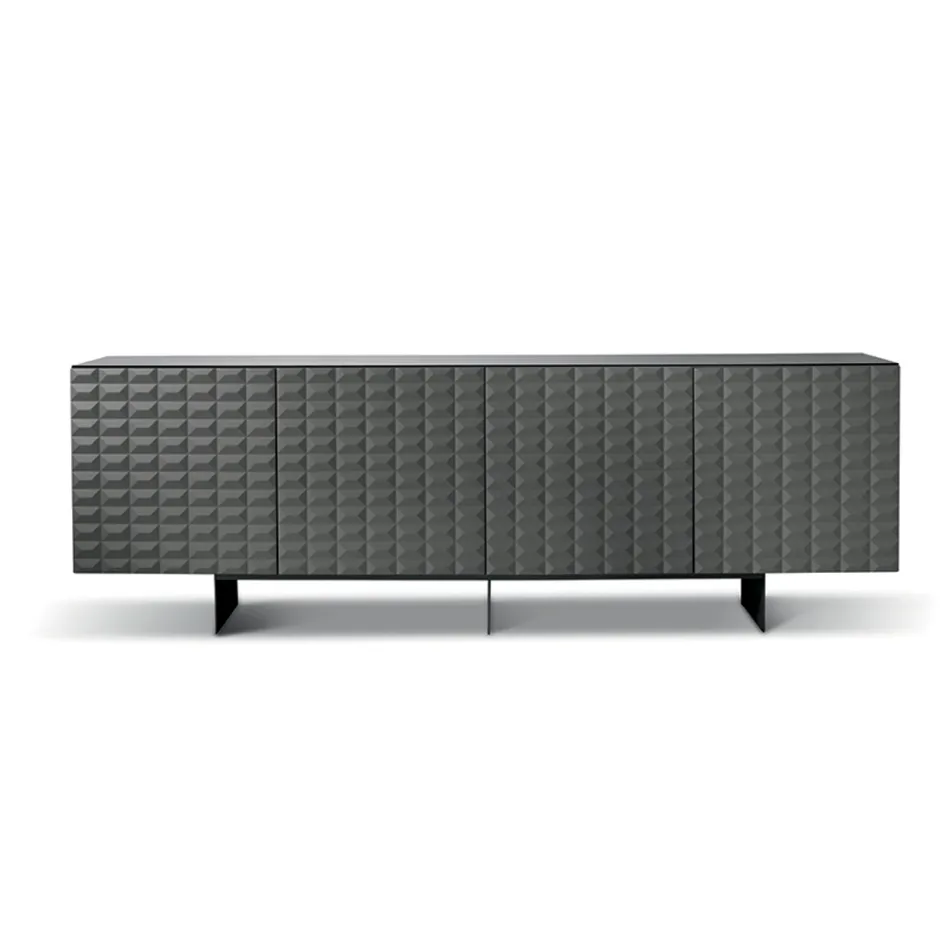 Aparador com 4 portas em MDF revestido em PVC lacado, fabricado na Itália - Dorotea Viadurini