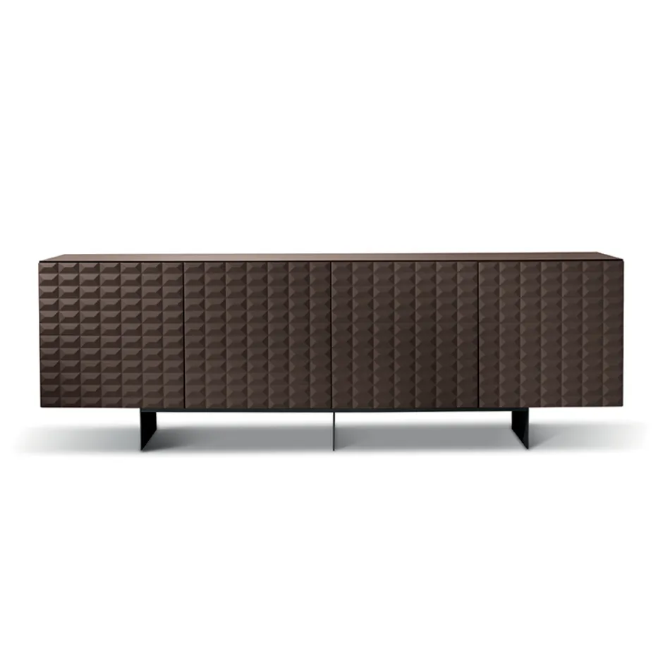 Aparador com 4 portas em MDF revestido em PVC lacado, fabricado na Itália - Dorotea Viadurini