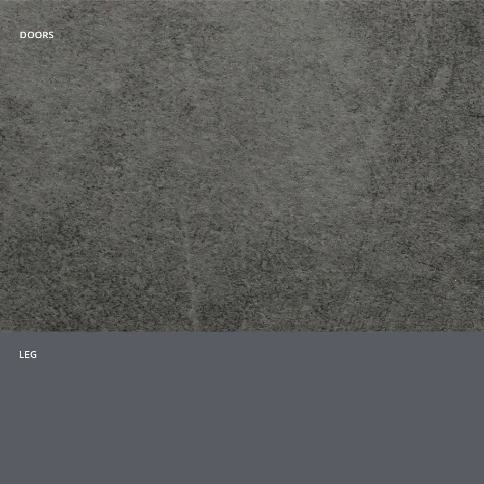 Aparador com portas laminadas HPL efeito pedra fabricadas na Itália - Fiorenza Viadurini