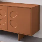 Aparador Rialto com quatro portas em MDF e melamina, disponível em dois acabamentos. Fabricado na Itália. Viadurini