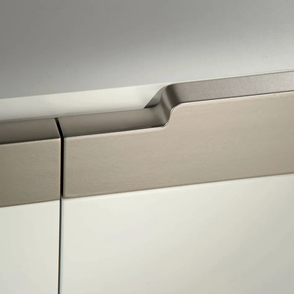 Aparador com Corpo e Portas em Mdf Base 4 Pés Fabricado na Itália - Coral Viadurini