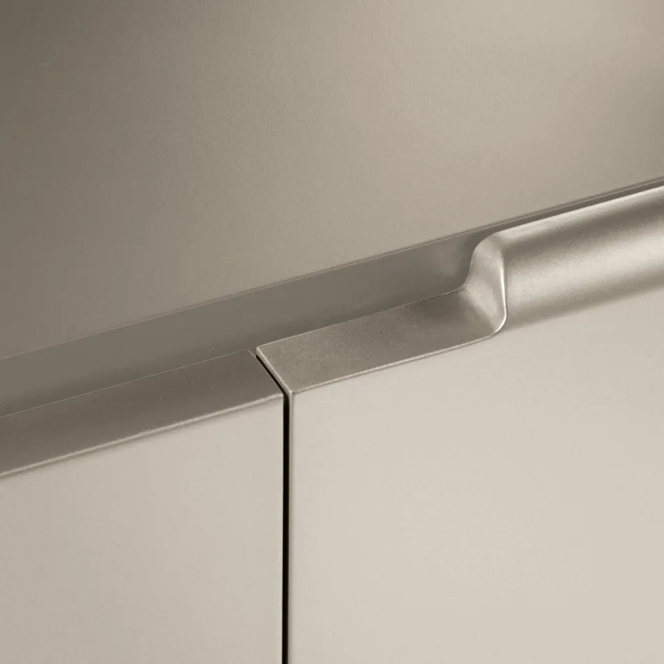 Aparador de Sala com 3 Portas em Acabamento Níquel Fabricado na Itália - Foglio Viadurini