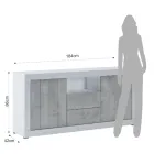 Aparador de Sala em Melamina com 2 Portas e 2 Gavetas - Samario Viadurini