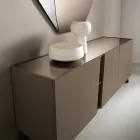 Aparador de chão com três portas de abrir em melamina fabricada na Itália - Calia Viadurini