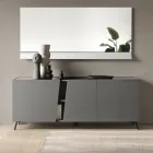 Aparador de chão com três portas de abrir em melamina fabricada na Itália - Calia Viadurini