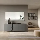 Aparador de chão com três portas de abrir em melamina fabricada na Itália - Calia Viadurini