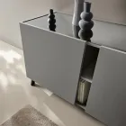 Aparador de chão com três portas de abrir em melamina fabricada na Itália - Calia Viadurini