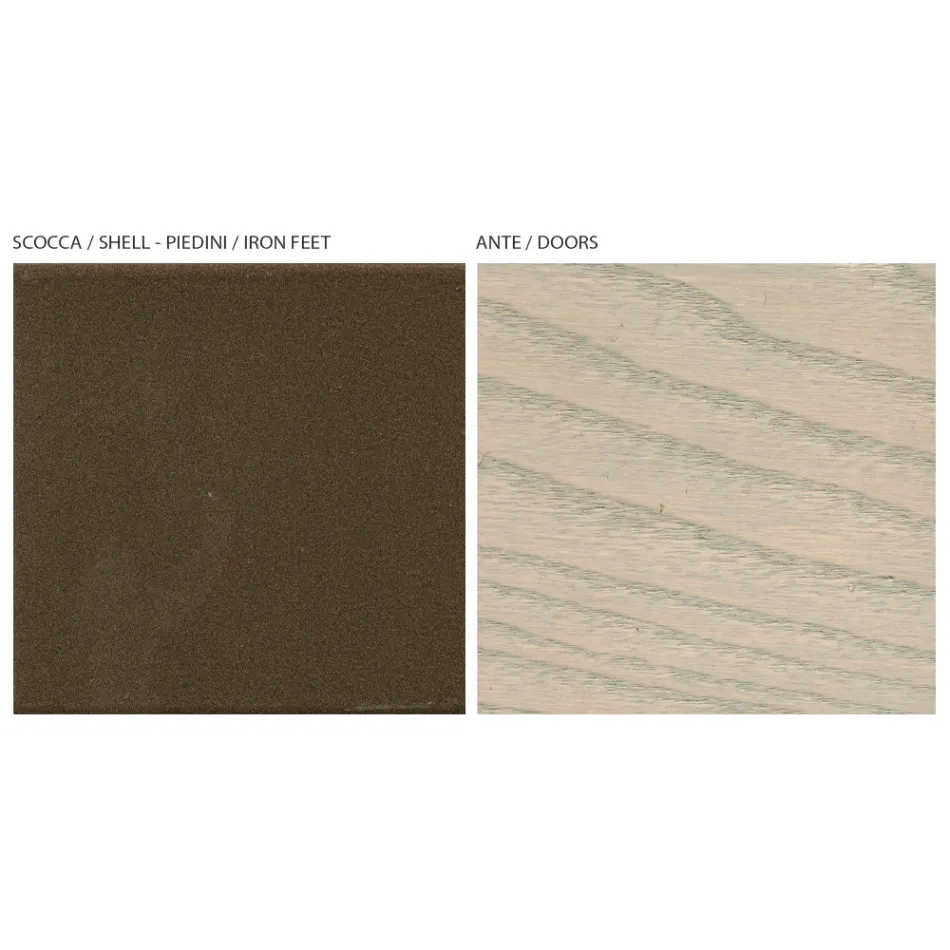 Aparador de área de estar com 3 portas com acabamento areia fabricado na Itália - janeiro Viadurini