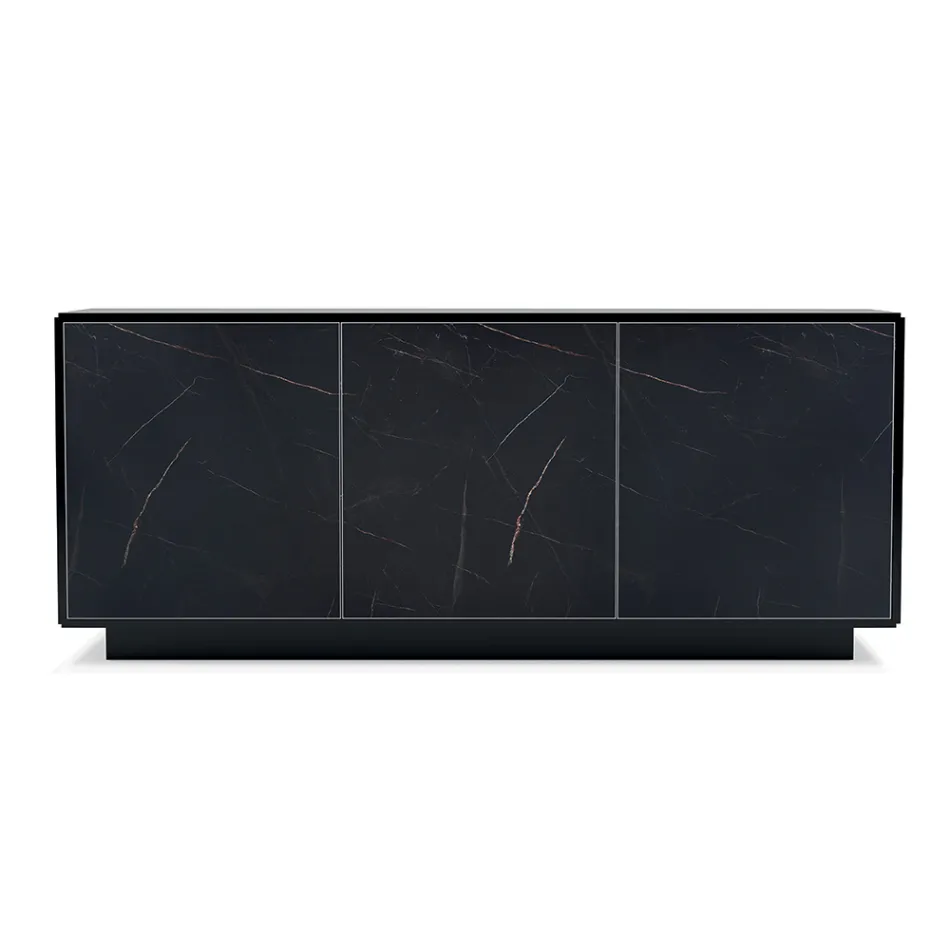 Aparador de madeira com 2 ou 3 portas em laminado HPL Fabricado na Itália - Fiorenza Viadurini