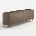 Aparador de madeira curvada com acabamento laqueado em platina, design exclusivo, fabricado na Itália - Lyra