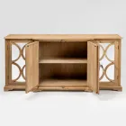 Aparador em pinho natural envelhecido com portas espelhadas - Agnone Viadurini