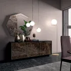 Aparador em Madeira Lacada com 2 ou 3 Portas Cerâmicas Made in Italy - Fiorenza Viadurini