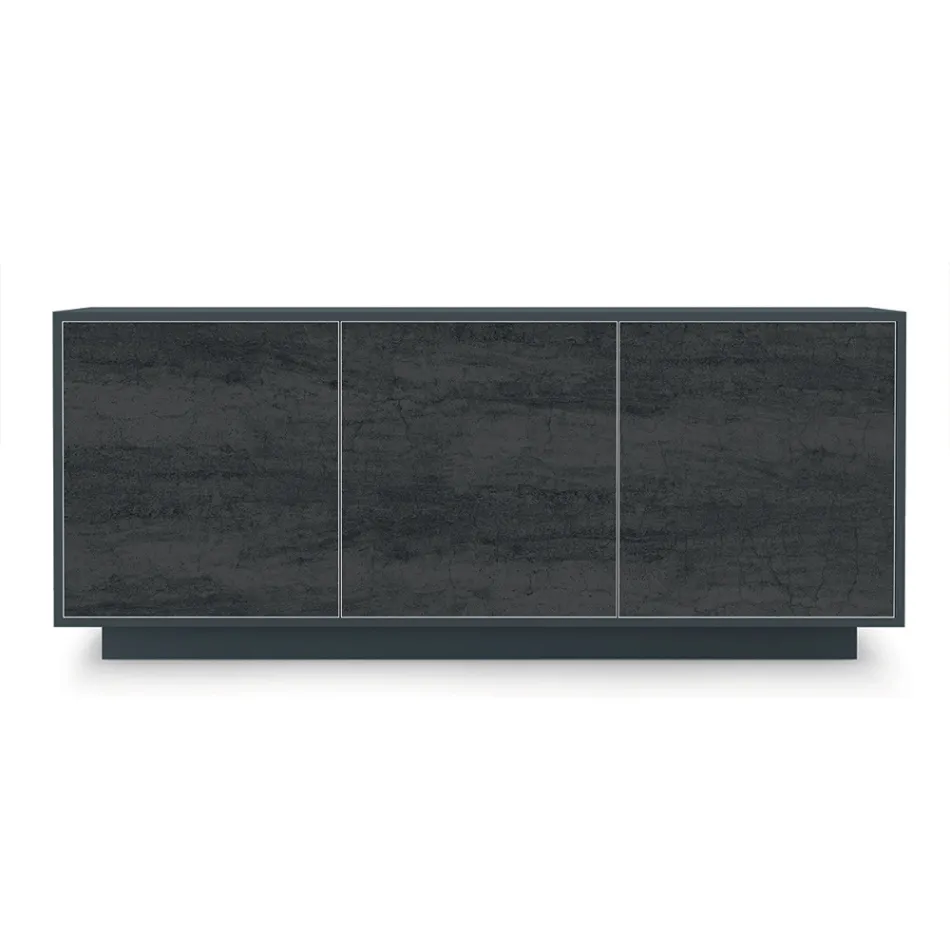Aparador em Madeira Lacada com 2 ou 3 Portas Cerâmicas Made in Italy - Fiorenza Viadurini