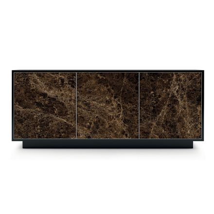 Aparador em Madeira Lacada com 2 ou 3 Portas Cerâmicas Made in Italy - Fiorenza Viadurini