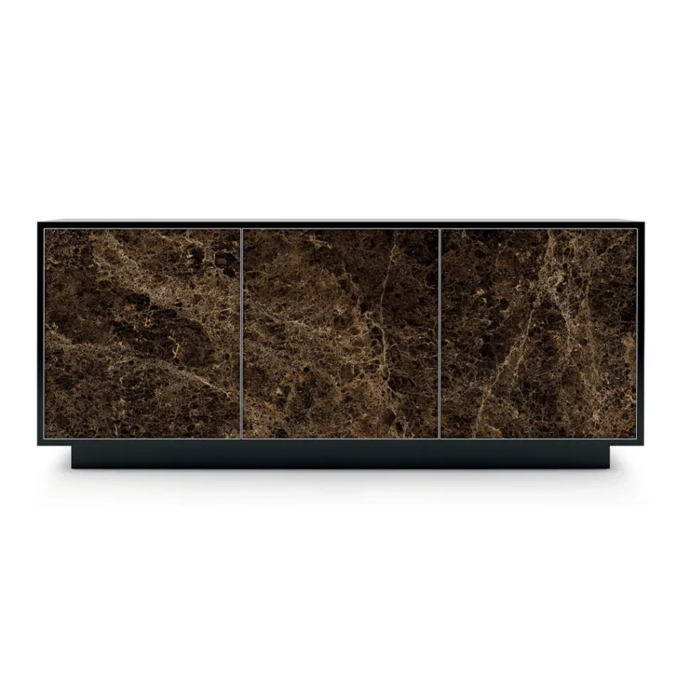 Aparador em Madeira Lacada com 2 ou 3 Portas Cerâmicas Made in Italy - Fiorenza Viadurini