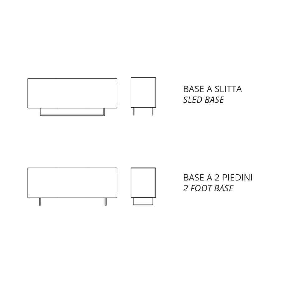 Aparador em melamina com 3 portas de carvalho e espelho. Fabricado na Itália - Romina. Viadurini