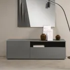 Aparador de chão Miral em melamina com design linear, fabricado na Itália. Viadurini