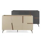 Madia em Melamina e Mdf com Inserções Laminadas Made in Italy - Gordita Viadurini