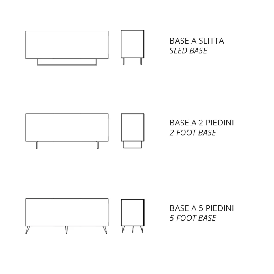 Madia em Melamina e Mdf com Inserções Laminadas Made in Italy - Gordita Viadurini