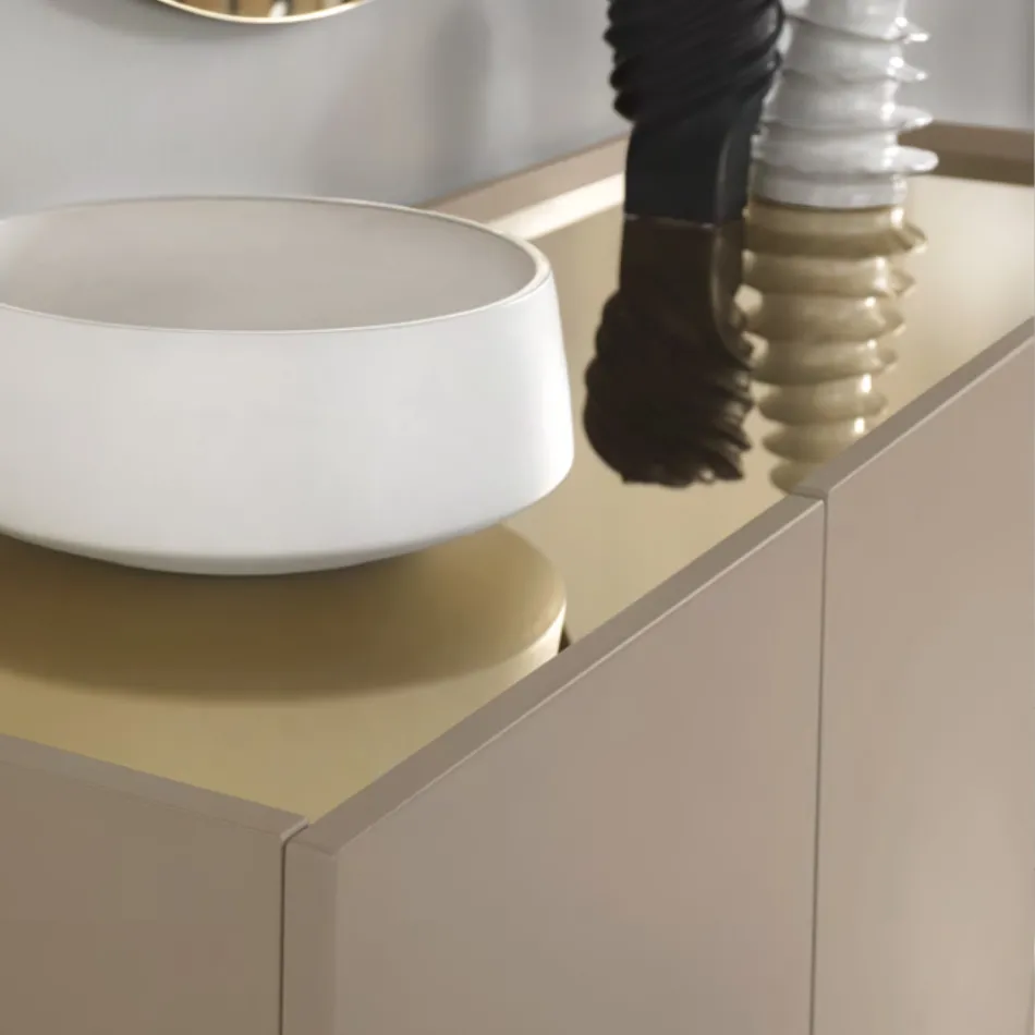 Madia em Melamina e Mdf com Inserções Laminadas Made in Italy - Gordita Viadurini