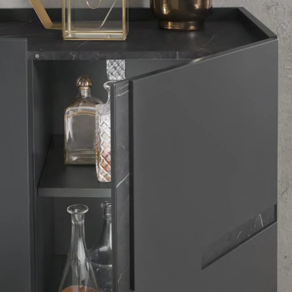 Madia em Melamina e Mdf com Inserções Laminadas Made in Italy - Gordita Viadurini