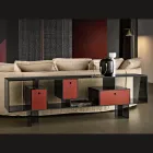 Aparador de vidro com três gavetas, design elegante, fabricado na Itália - Senera Viadurini