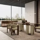 Aparador moderno de madeira com espelho e design elegante, fabricado na Itália - Ester Viadurini