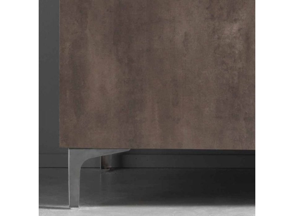 Aparador moderno com três portas em melamina bronze ou cinza fabricado na Itália - Clemente Viadurini