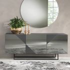 Aparador Moderno com Portas Mdf Revestidas em Espelho Made in Italy - Morgana Viadurini