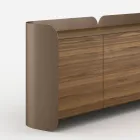 Aparador moderno em madeira e metal curvado, fabricado na Itália - Rugiada Viadurini