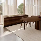 Aparador moderno em madeira e metal curvado, fabricado na Itália - Rugiada Viadurini