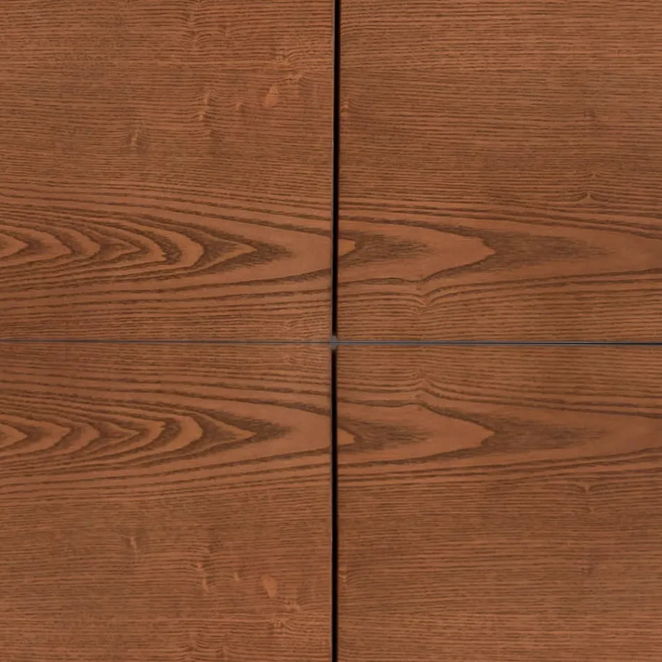 Aparador para sala de estar Estrutura em Mdf e madeira maciça 4 portas Fabricado na Itália - Rosalba Viadurini