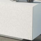 Aparador de sala em Mdf Lacado Branco com Baixo Relevo Made in Italy - Acqua Viadurini