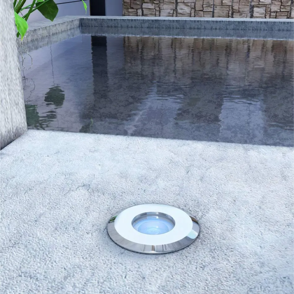 Refletor redondo LED Marker 2W em aço inoxidável 316, 4 peças - Solina Viadurini