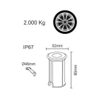 Marcador de holofote LED redondo 2W em aço inoxidável 316, 4 peças - Solina Viadurini