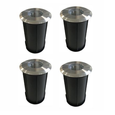 Marcador de holofote LED redondo 2W em aço inoxidável 316, 4 peças - Solina Viadurini