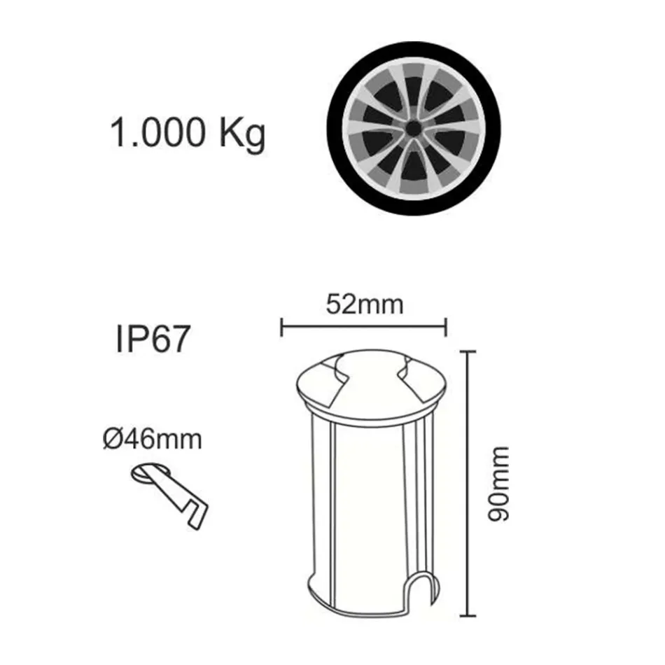 Refletor LED embutido para exterior marcador em aço inoxidável 4 peças - losango Viadurini