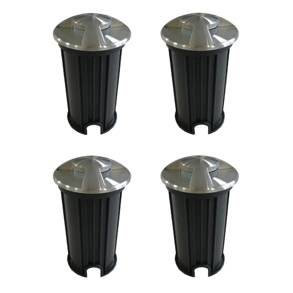 Marcador de Led para exterior embutido de aço inoxidável 2W 4 peças - Elisir Viadurini