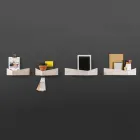 Design de prateleira de parede em madeira compensada e metal com cabide - Berema Viadurini